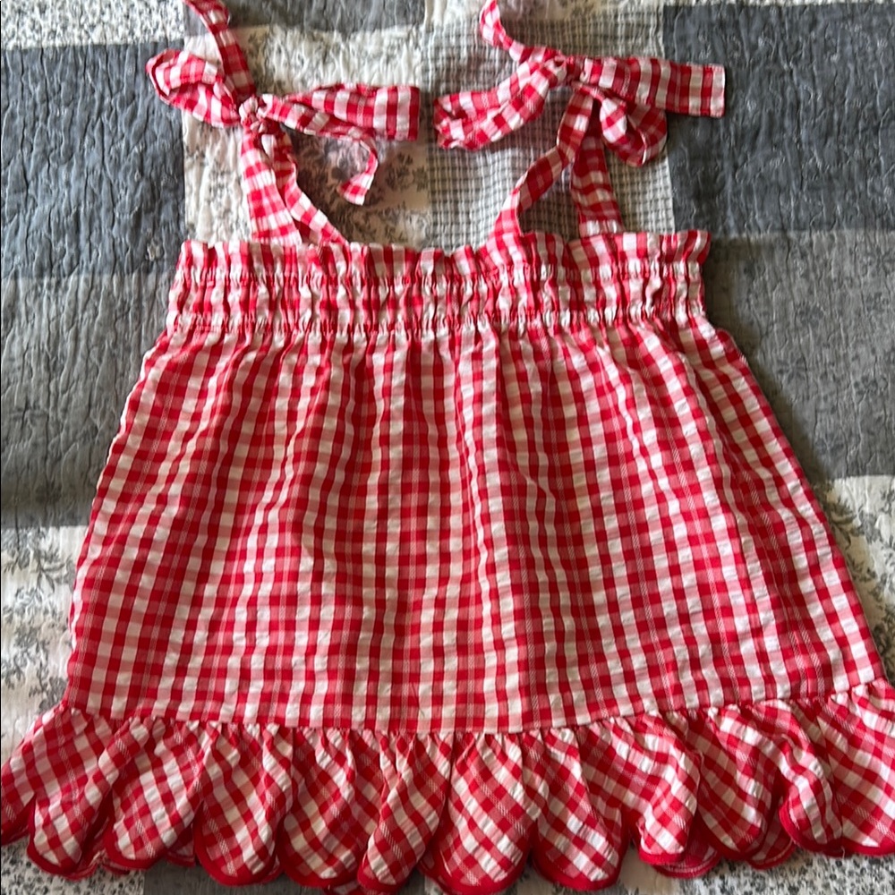 Entro Red Gingham Tank Top